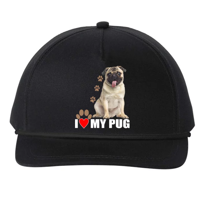 Dogs - I Love My Pug Snapback Five-Panel Rope Hat