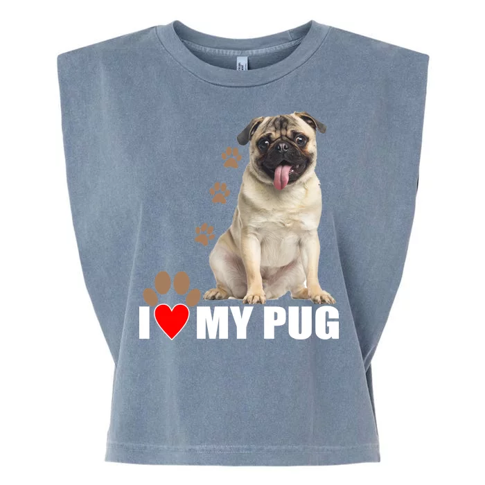 Dogs - I Love My Pug Garment-Dyed Women's Muscle Tee