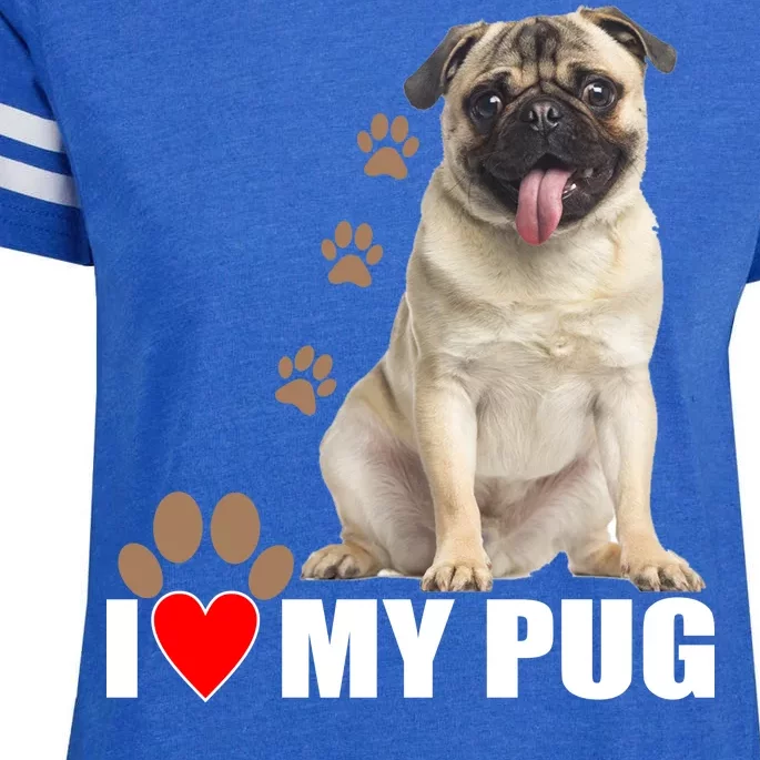 Dogs - I Love My Pug Enza Ladies Jersey Football T-Shirt