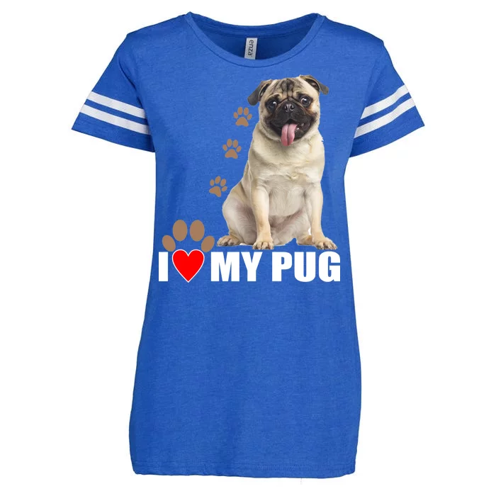 Dogs - I Love My Pug Enza Ladies Jersey Football T-Shirt