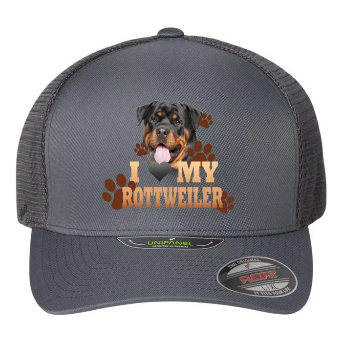 Dogs - I Love My Rottweiler Flexfit Unipanel Trucker Cap