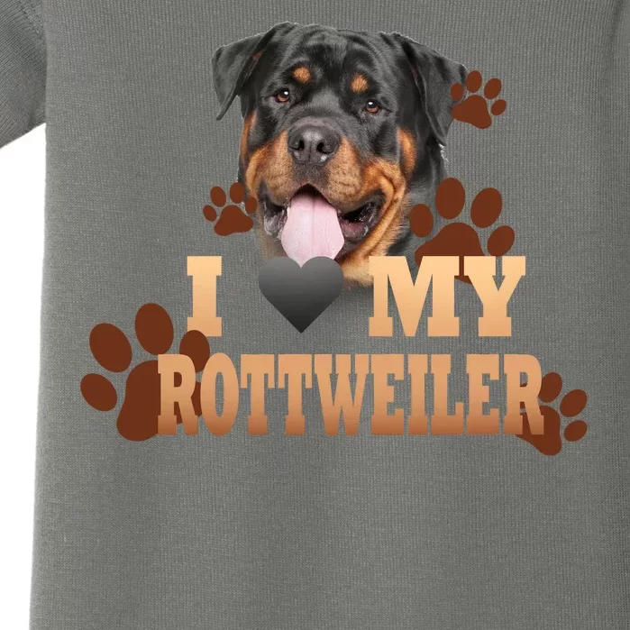 Dogs - I Love My Rottweiler Baby Bodysuit