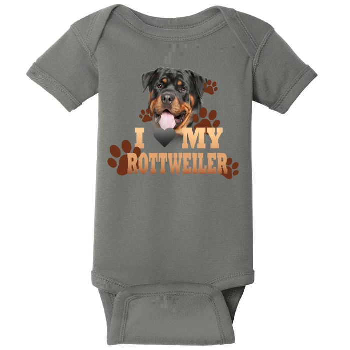 Dogs - I Love My Rottweiler Baby Bodysuit