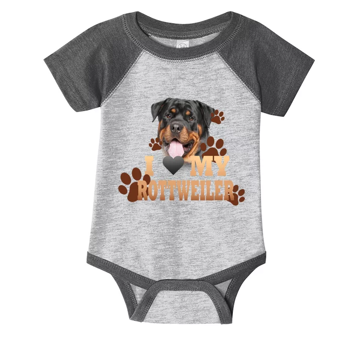 Dogs - I Love My Rottweiler Infant Baby Jersey Bodysuit