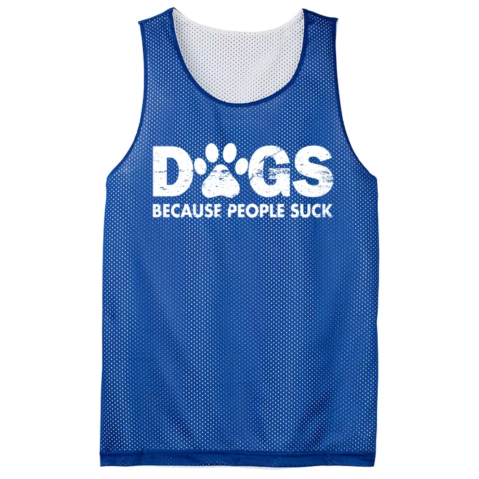 Dogs Because People Suck Mesh Reversible Basketball Jersey Tank