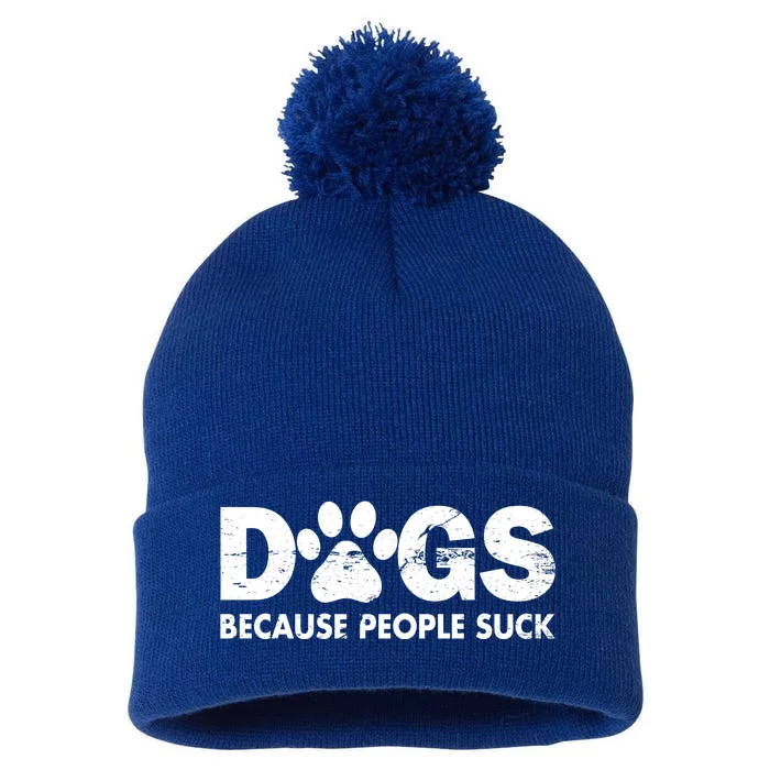 Dogs Because People Suck Pom Pom 12in Knit Beanie