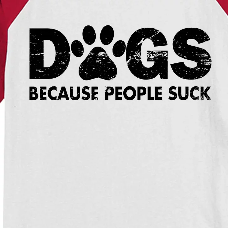 Dogs Because People Suck Kids Colorblock Raglan Jersey