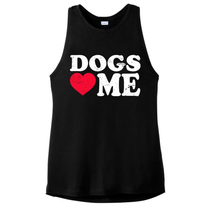 Dogs Love Me Ladies Tri-Blend Wicking Tank