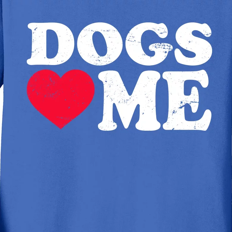 Dogs Love Me Kids Long Sleeve Shirt