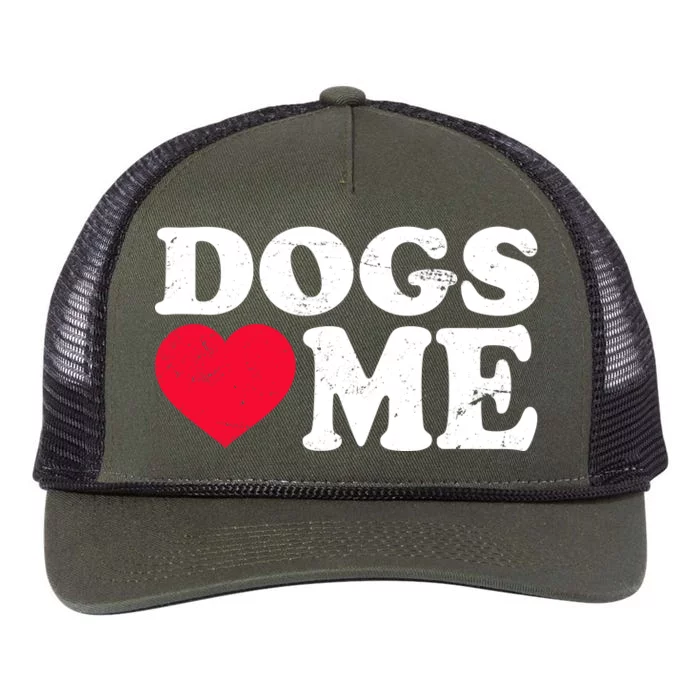 Dogs Love Me Retro Rope Trucker Hat Cap