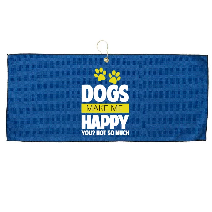 Dogs Make Me Happy You Not so Much Large Microfiber Waffle Golf Towel