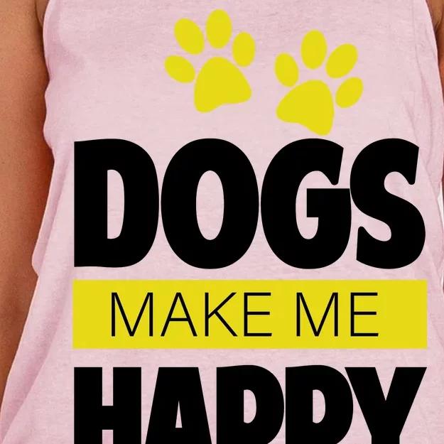 Dogs Make Me Happy You Not so Much Women's Knotted Racerback Tank