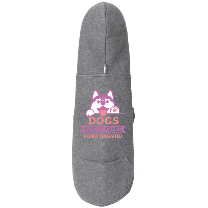 Dogs Welcome People Tolerated Doggie 3-End Fleece Hoodie