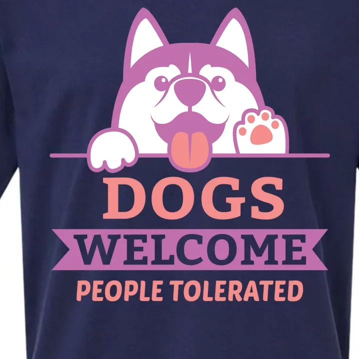 Dogs Welcome People Tolerated Sueded Cloud Jersey T-Shirt