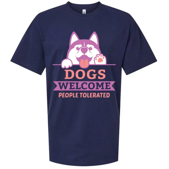 Dogs Welcome People Tolerated Sueded Cloud Jersey T-Shirt