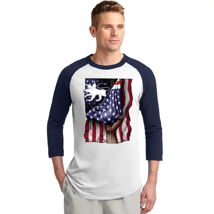 Day Of Independence Us Flag Cerberus Funny Gift Baseball Sleeve Shirt