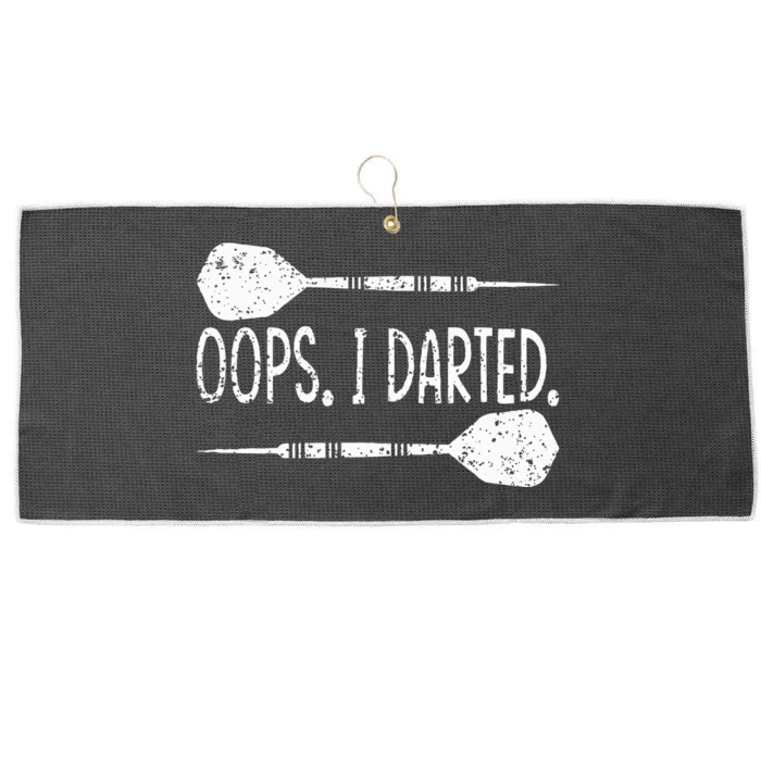 Darts Oops I Darted Dartboard Funny Dart Player Large Microfiber Waffle Golf Towel