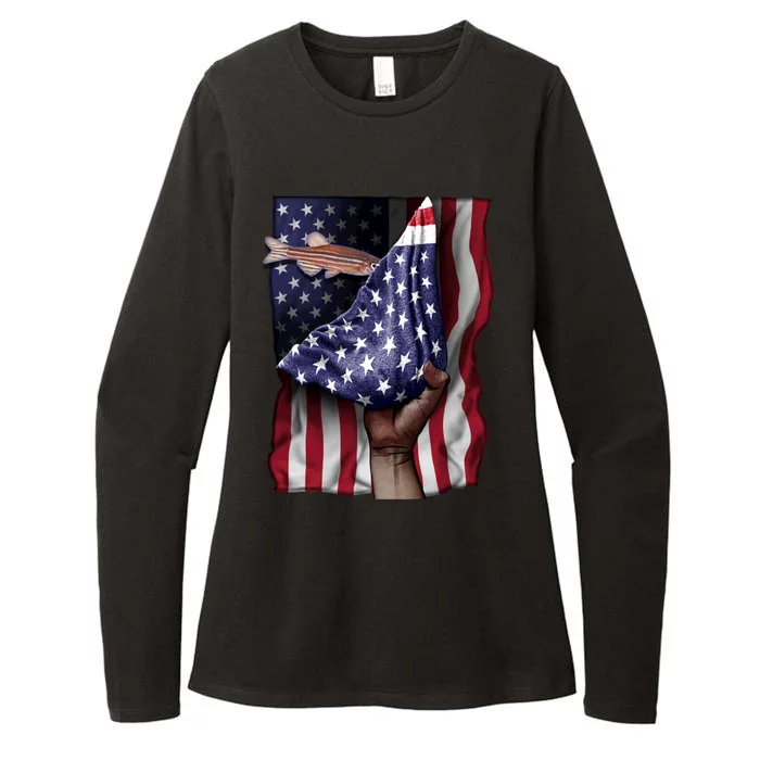 Day Of Independence Us Flag Zebrafish Cool Gift Womens CVC Long Sleeve Shirt