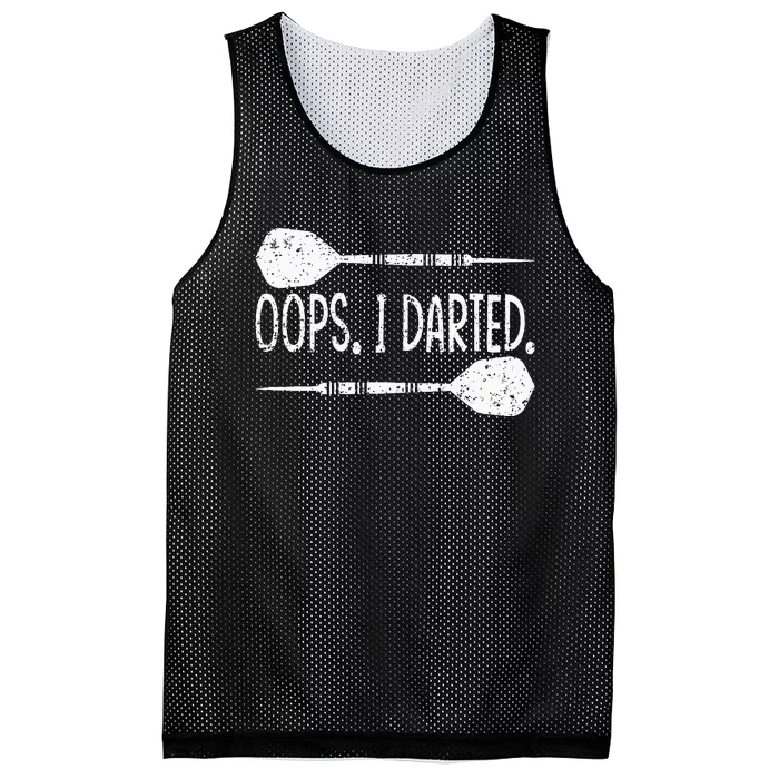 Darts Oops I Darted Dartboard Funny Dart Player Mesh Reversible Basketball Jersey Tank