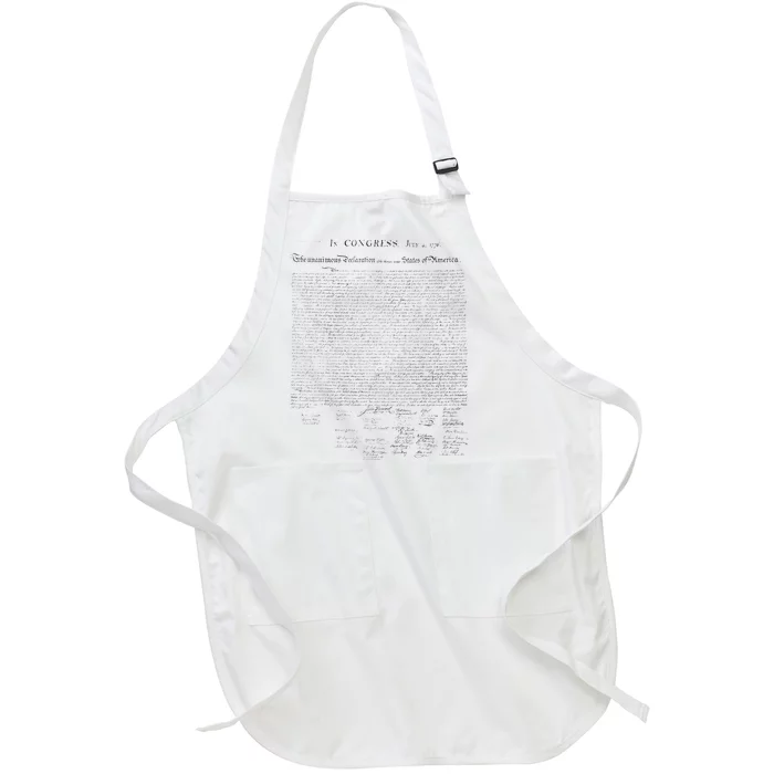 Declaration Of Independence Liberty USA Constitution America Full-Length Apron With Pocket