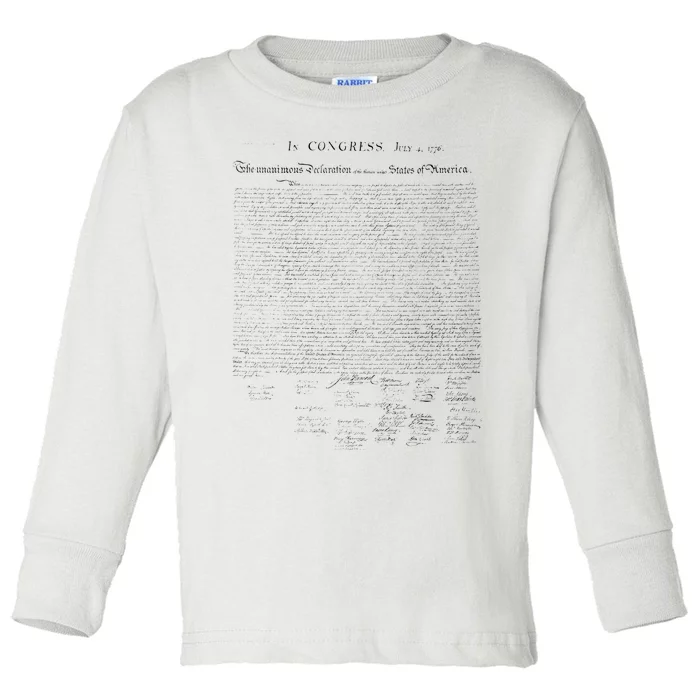 Declaration Of Independence Liberty USA Constitution America Toddler Long Sleeve Shirt