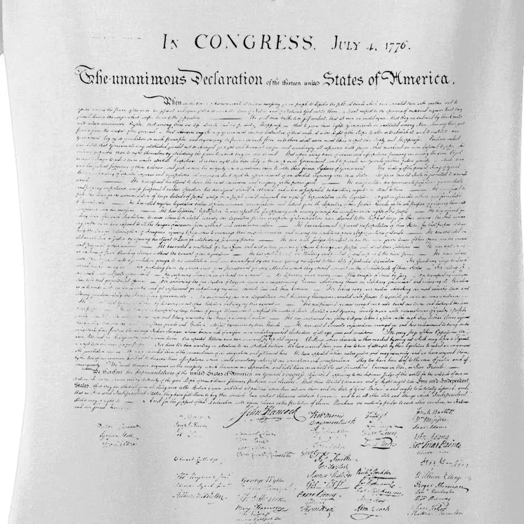 Declaration Of Independence Liberty USA Constitution America Women's V-Neck T-Shirt