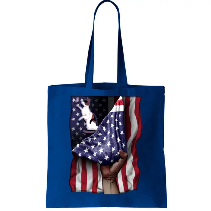 Day Of Independence Us Flag Calico Cat Gift Tote Bag