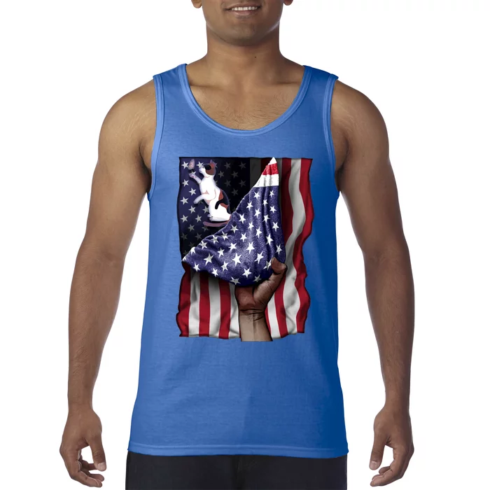 Day Of Independence Us Flag Calico Cat Gift Tank Top