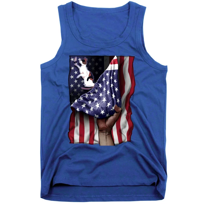 Day Of Independence Us Flag Calico Cat Gift Tank Top