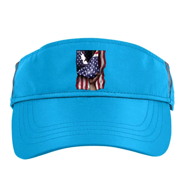 Day Of Independence Us Flag Calico Cat Gift Adult Drive Performance Visor