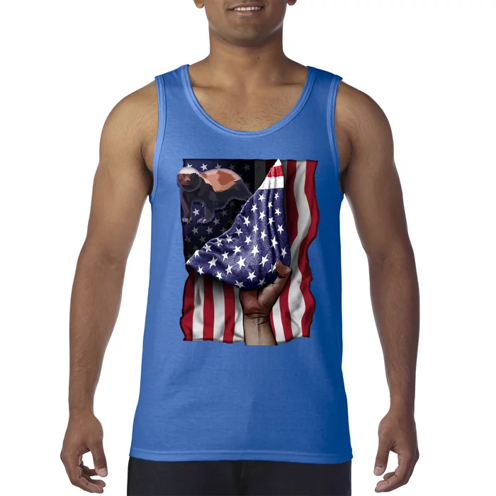 Day Of Independence Us Flag Honey Badger Gift Tank Top