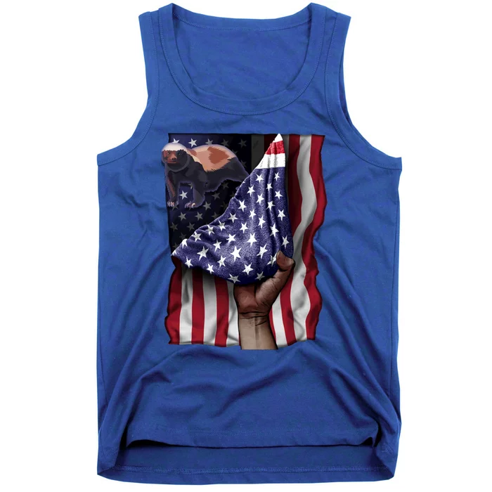 Day Of Independence Us Flag Honey Badger Gift Tank Top