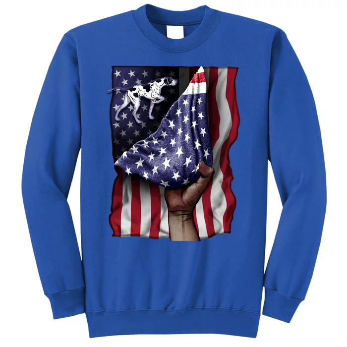 Day Of Independence Us Flag English Pointer Gift Tall Sweatshirt