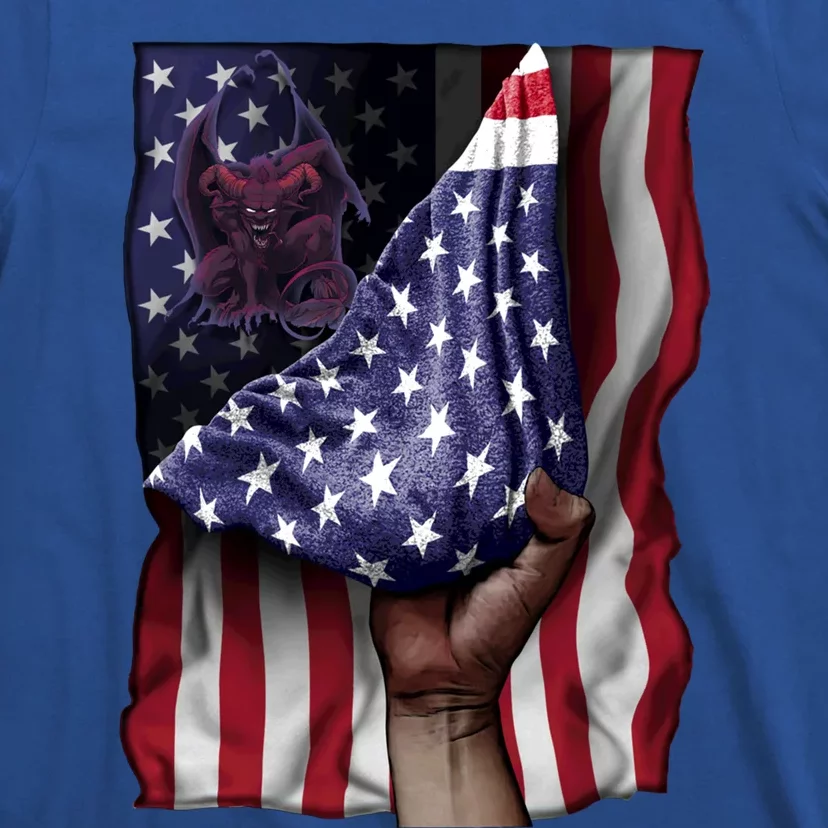 Day Of Independence Us Flag Gargoyle Gift T-Shirt