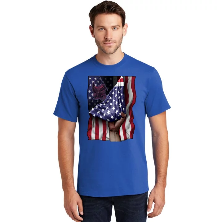 Day Of Independence Us Flag Gargoyle Gift Tall T-Shirt