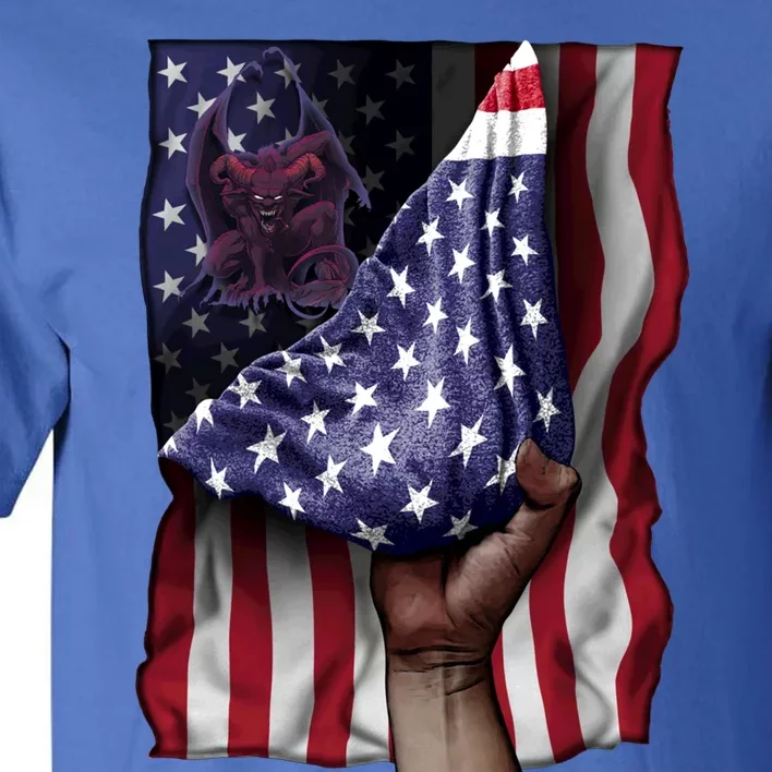 Day Of Independence Us Flag Gargoyle Gift Tall T-Shirt