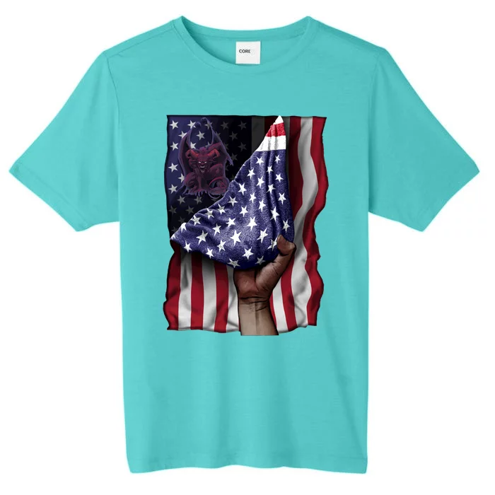 Day Of Independence Us Flag Gargoyle Gift ChromaSoft Performance T-Shirt