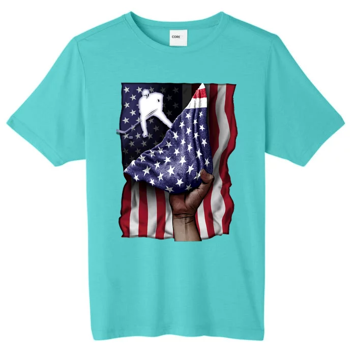 Day Of Independence Us Flag Hockey Gift ChromaSoft Performance T-Shirt