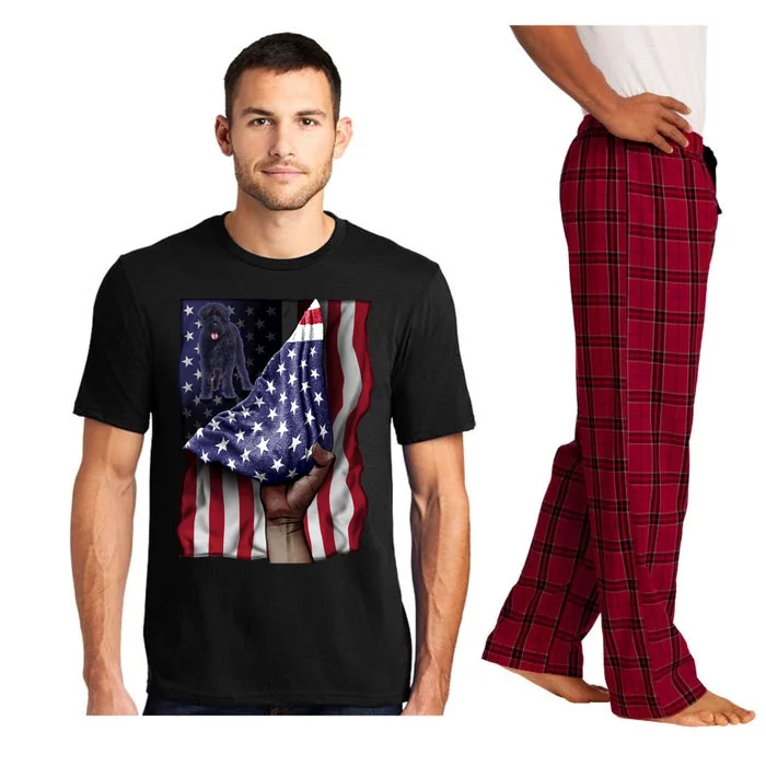 Day Of Independence Us Flag Bouvier Des Flandres Gift Pajama Set