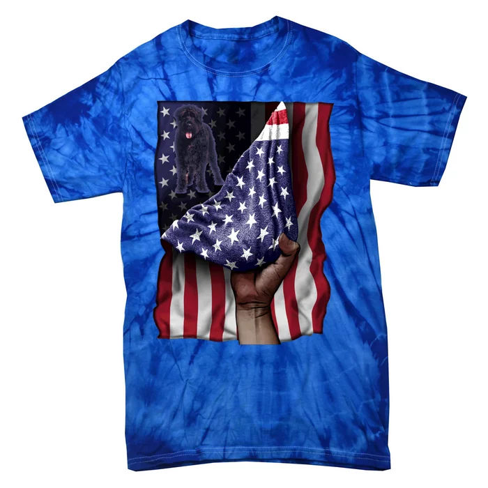 Day Of Independence Us Flag Bouvier Des Flandres Gift Tie-Dye T-Shirt