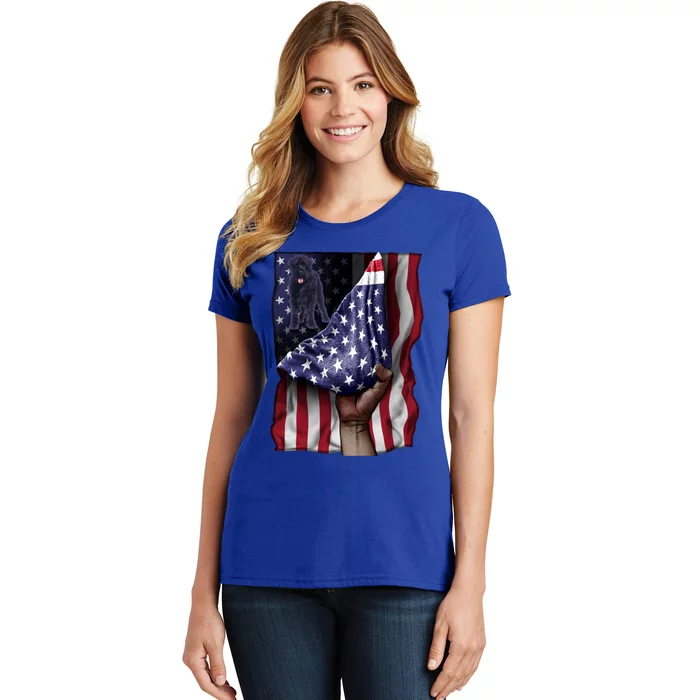 Day Of Independence Us Flag Bouvier Des Flandres Gift Women's T-Shirt