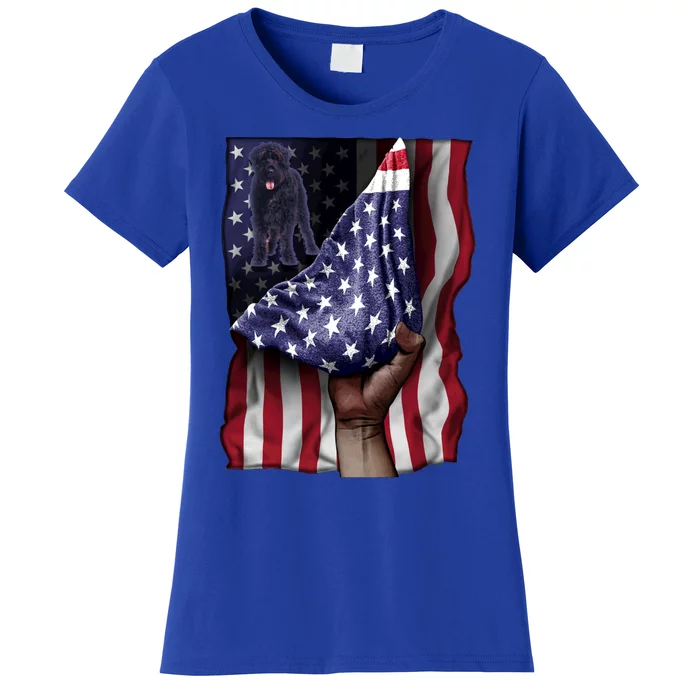 Day Of Independence Us Flag Bouvier Des Flandres Gift Women's T-Shirt