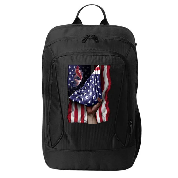 Day Of Independence Us Flag Koi Fish Gift City Backpack