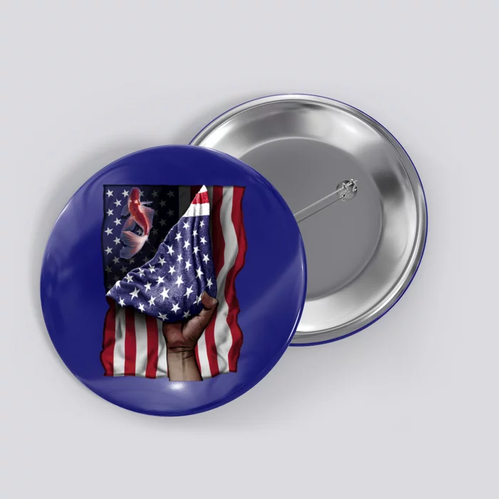 Day Of Independence Us Flag Koi Fish Gift Button