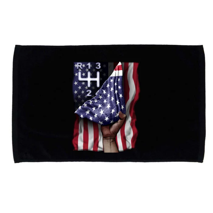 Day Of Independence Us Flag Racer Shift Pattern Meaningful Gift Microfiber Hand Towel