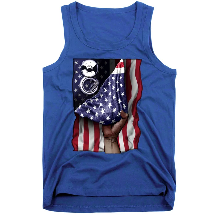 Day Of Independence Us Flag Sousaphone Tuba Meaningful Gift Tank Top