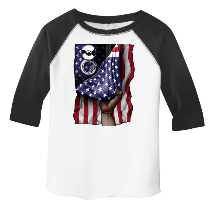 Day Of Independence Us Flag Sousaphone Tuba Meaningful Gift Toddler Fine Jersey T-Shirt