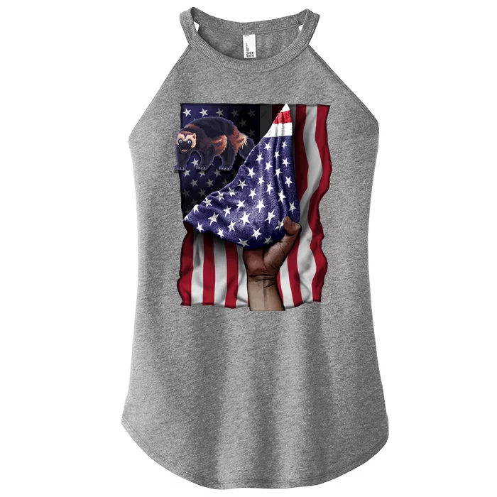 Day Of Independence Us Flag Wolverine Gift Women’s Perfect Tri Rocker Tank