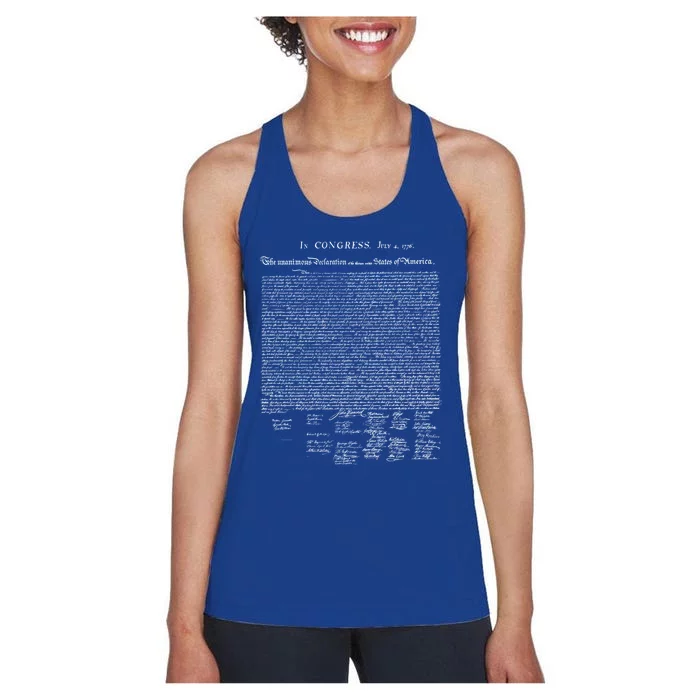 Declaration Of Independence Funny Gift Women's Racerback Tank