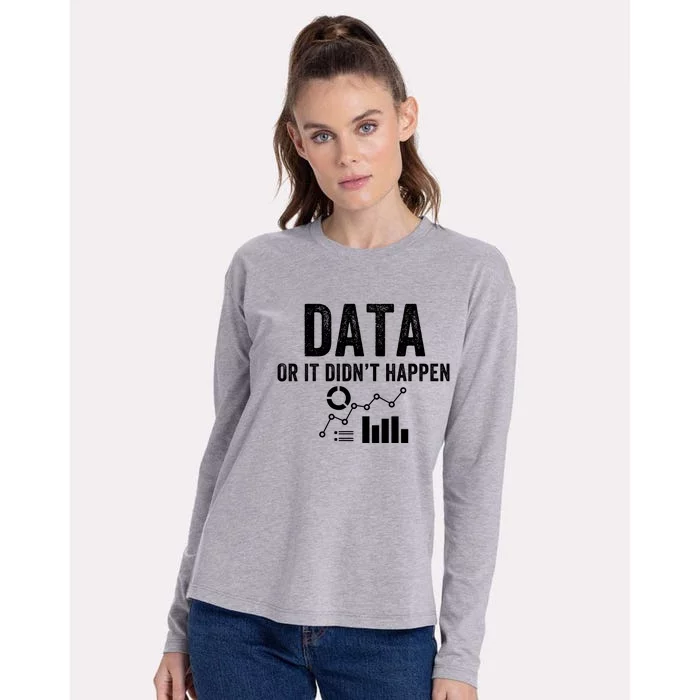 Data Or It Didn’T Happen Data Analyst Behavior Analyst Nerdy Data Scientist Womens Cotton Relaxed Long Sleeve T-Shirt